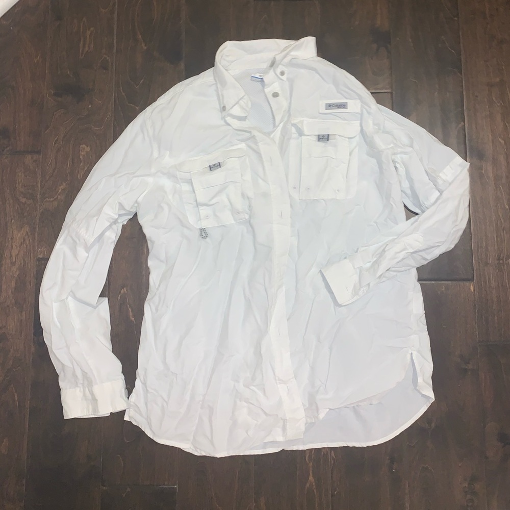 Women’s Large Columbia PFG Long Sleeve white
